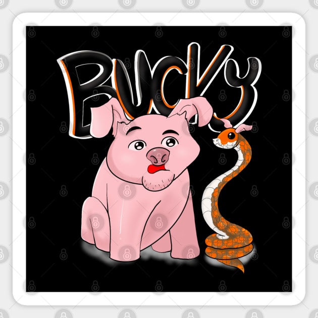 Bucky the Hognose piggin’ out Sticker by The Illegal Goat Company